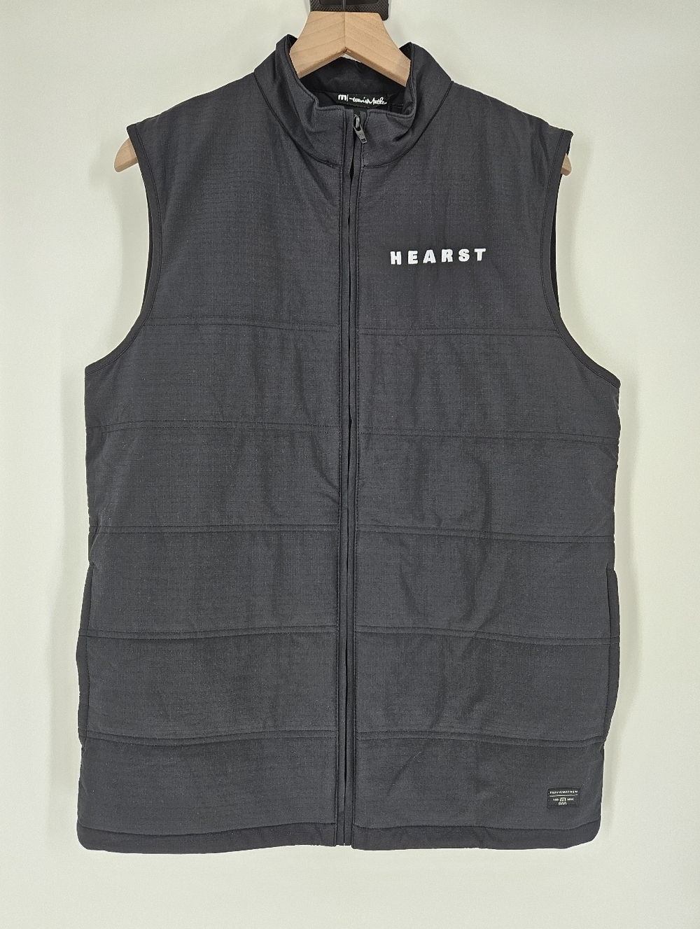 Travis Mathew Black Cold Bay Puffer Vest NWT COMPANY EMBROIDERY
